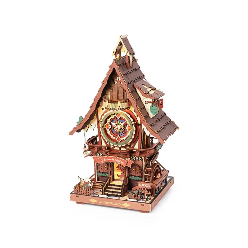 

Wooden Crafts DIY Assembly Toy 901C Handmade Cuckoo Clock 3D Wooden Puzzle