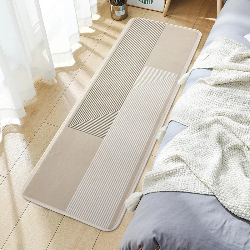 VIKAMA Wabi-Sabi Style Striped Carpet Kitchen Balcony Runner Non-Slip Living Room Bedroom Floor Mat Home Decor