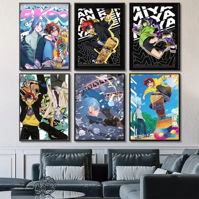 Hot Anime Sk8 The Infinity DIY Sticky Poster Fancy Wall Sticker For Living Room Bar Decoration Wall Decor