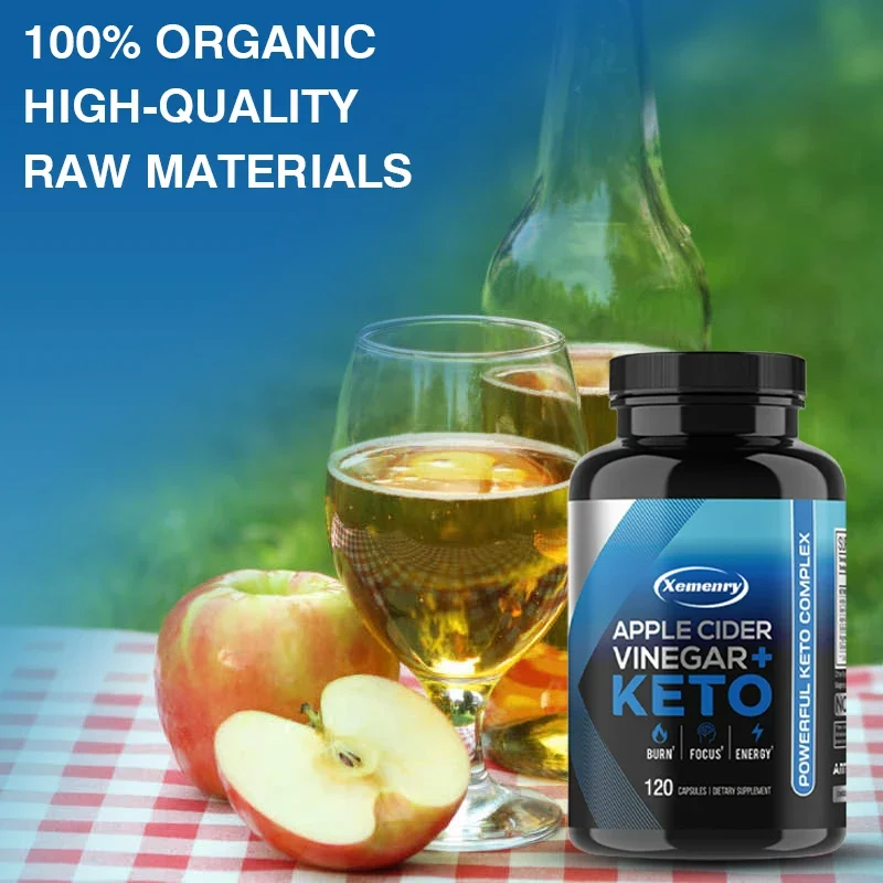 Apple Cider Vinegar + Keto Capsules - Weight Management, Fat Burning, Detoxification, Metabolism, Appetite Suppression