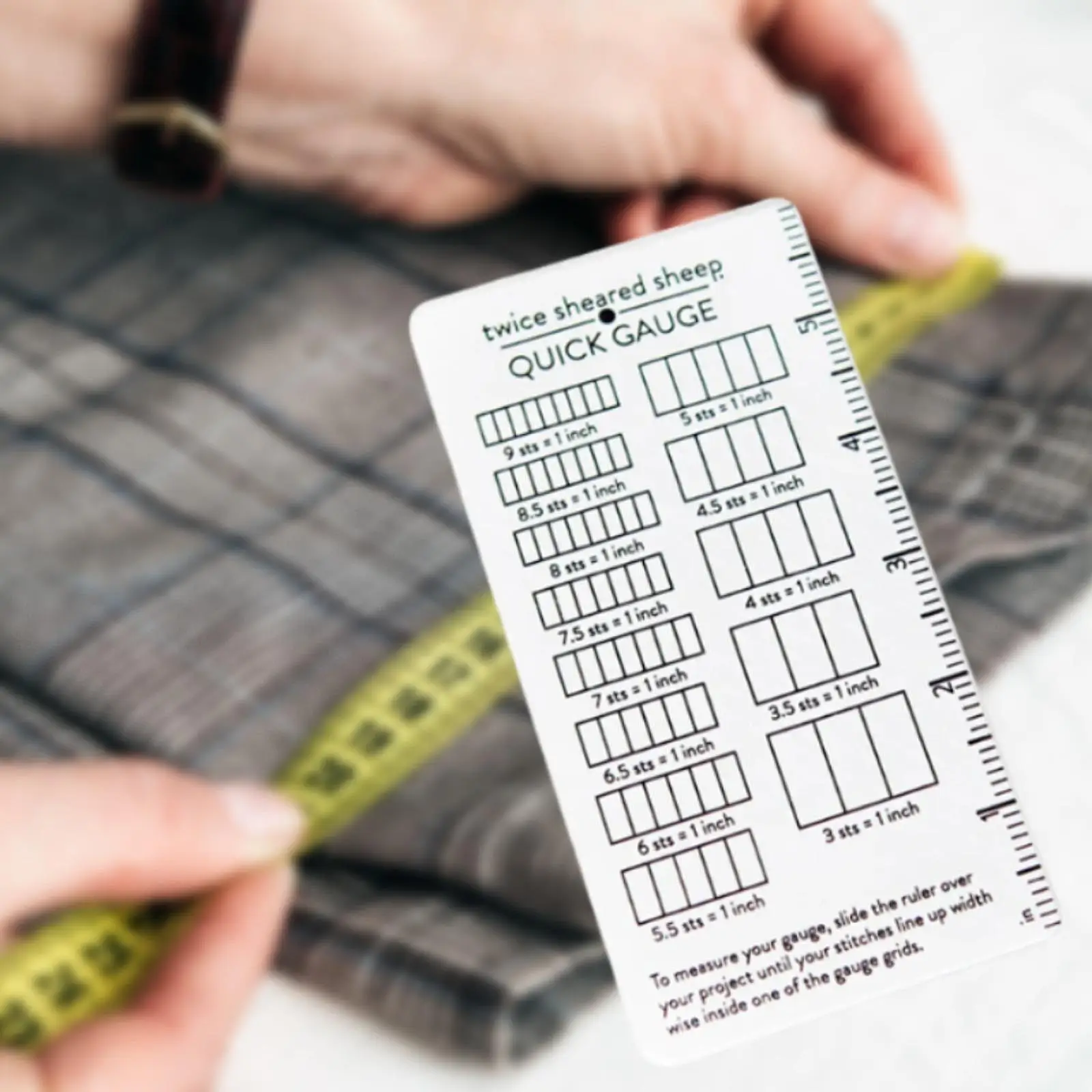 Knit Gauge with Grid Measurement Measurement Compact for Student Study