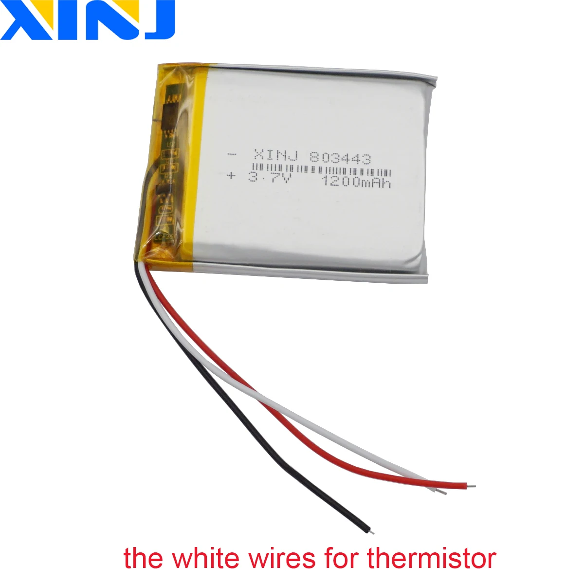 Batteria al litio Li a 3 fili con termistore ricaricabile ai polimeri di litio NTC da 3,7 V 1200 mAh 4,44 Wh 803443   Per la fotocamera DashCam del lettore musicale GPS