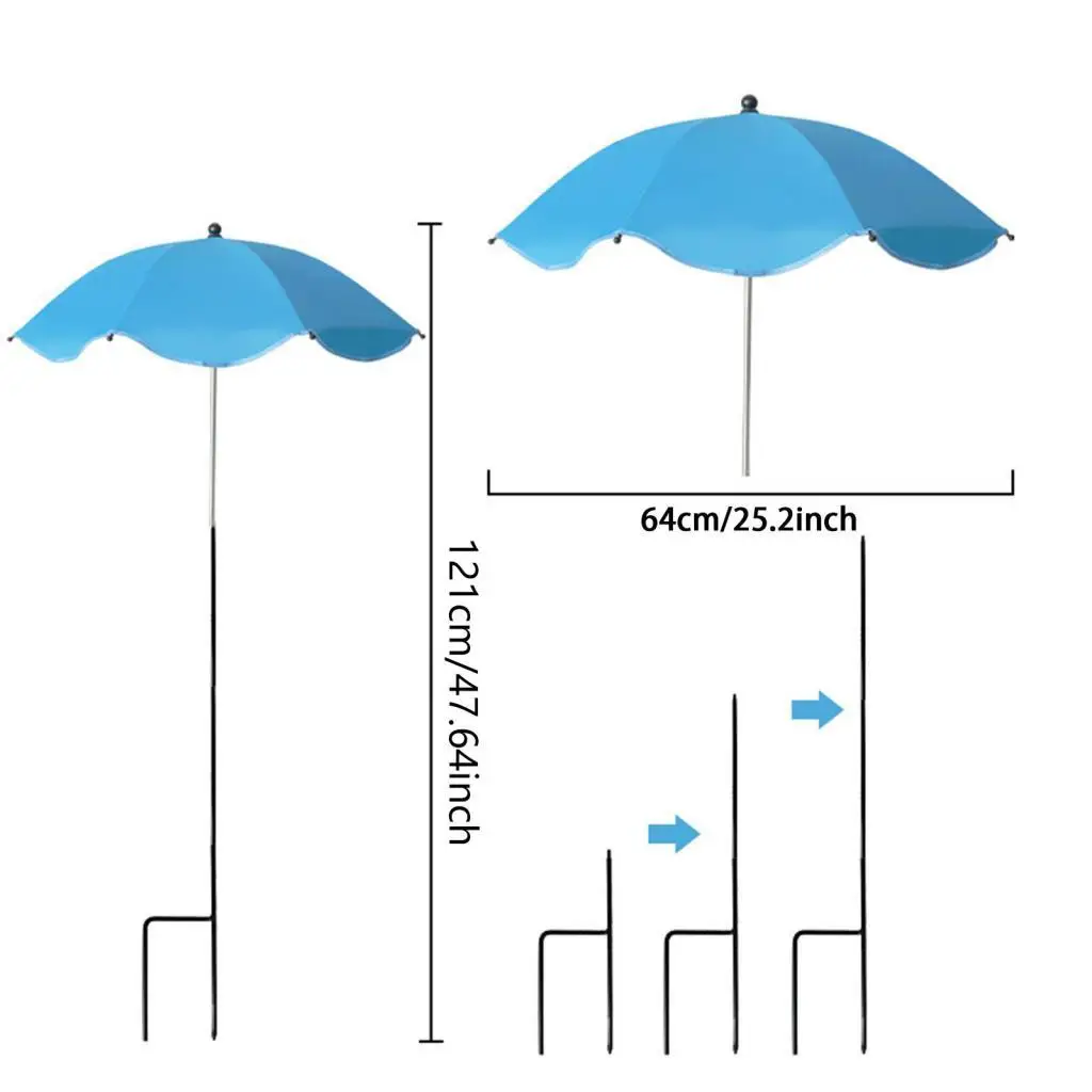 Outdoor Plant Umbrella Adjustable Canopy Sunshade Rainproof Cover Garden Parasol for Potted Plants Flower Beds