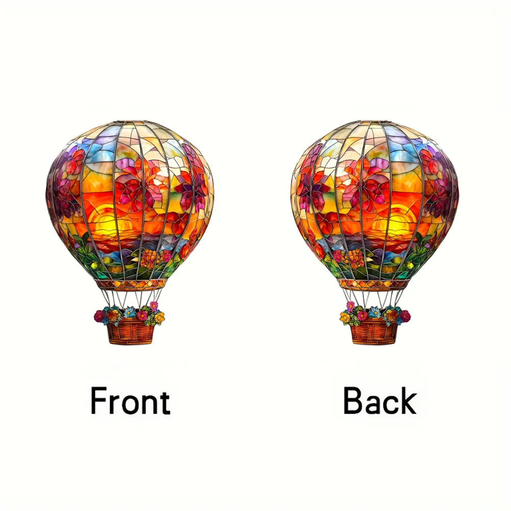 Hot Air Balloon Sun Catcher Hot Air Balloon Window Decoration Acrylic 2D Flat Hangable Art for Indoor Outdoor Garden Patio Decor