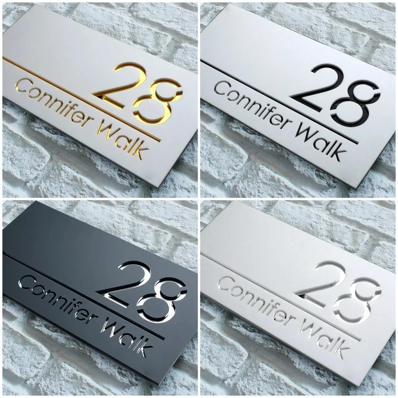 

Acrylic Laser Cut Customized Sign Outdoor House Numbers Plate Personalized House Number Home Hotel Plaque Modern Nordic Wall art