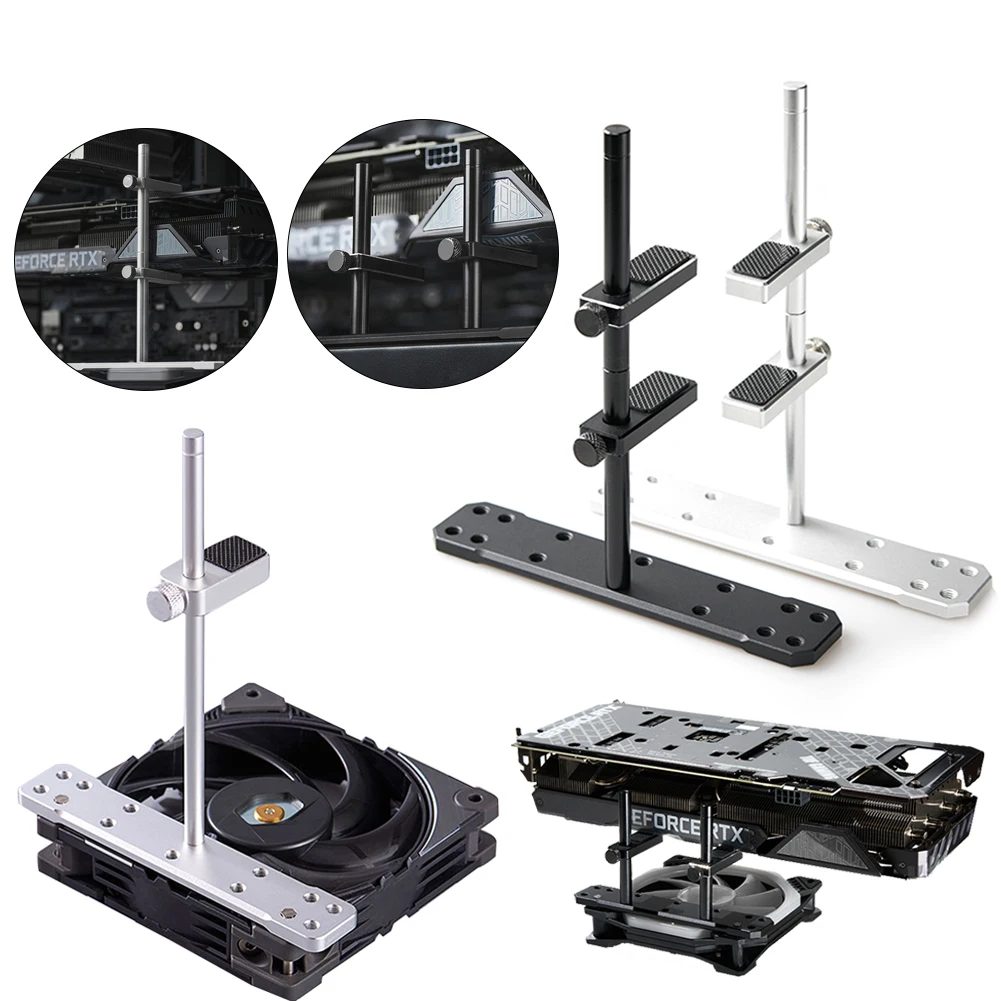 อลูมิเนียมกราฟิกกระเป๋าเก็บบัตรแจ็คฐานยึดแจ็คเดสก์ท็อป Casing PC การ์ดผู้ถือ Bracket Cooling สำหรับ12/14ซม.