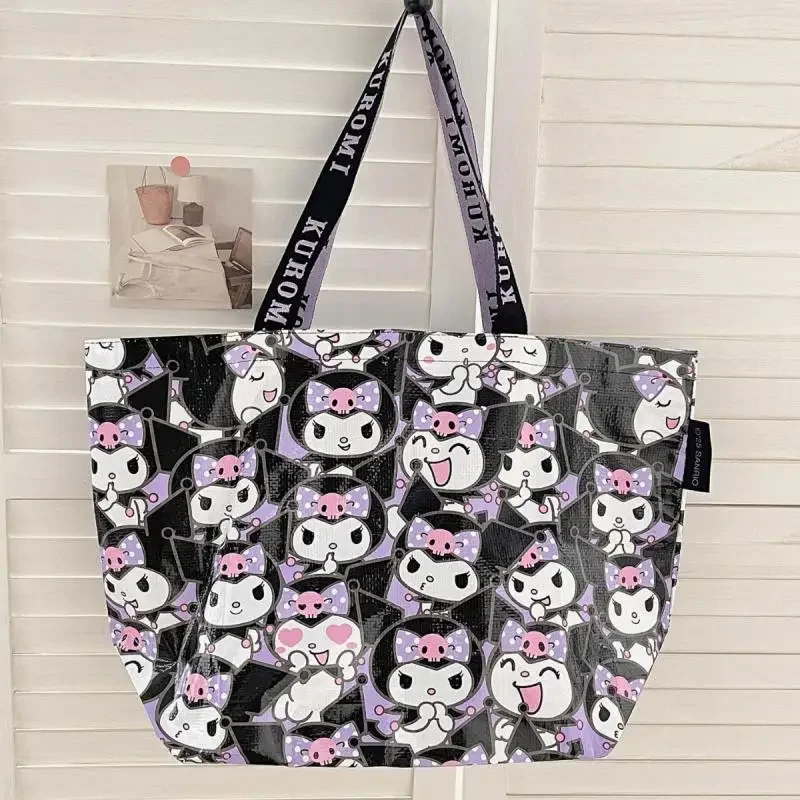 

Сумка-шоппер Kuromi Hello Kitty, многофункциональная плетеная сумка через плечо для студентов, утолщенная, на одно плечо, для хранения вещей