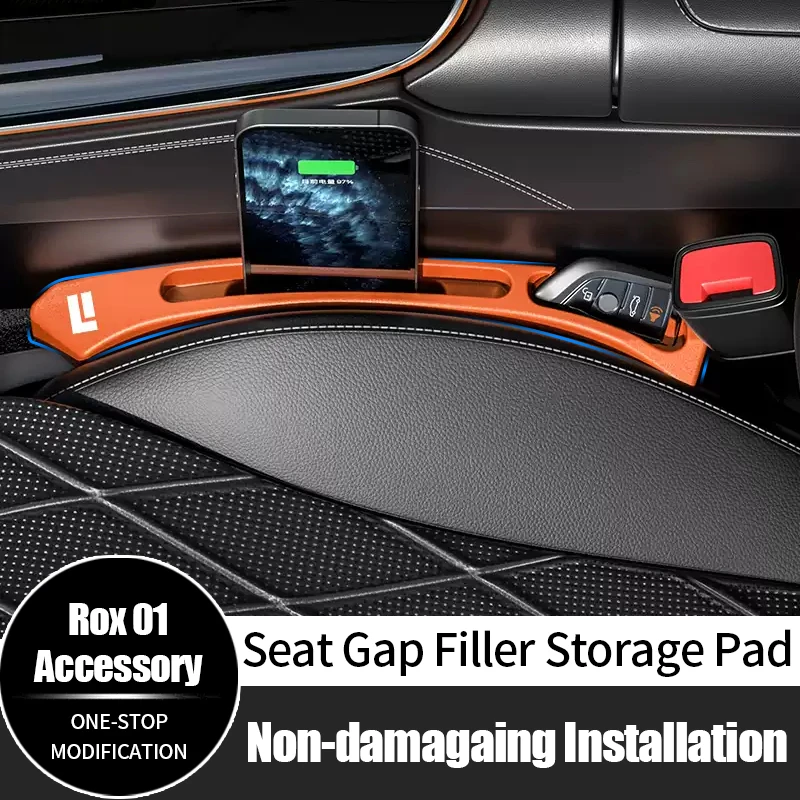 

For ROX 01 JiShi 01 Seat Gap Filler Storage Pad With Charging Port Slot Storage Box Organizer Car Interior Accessories