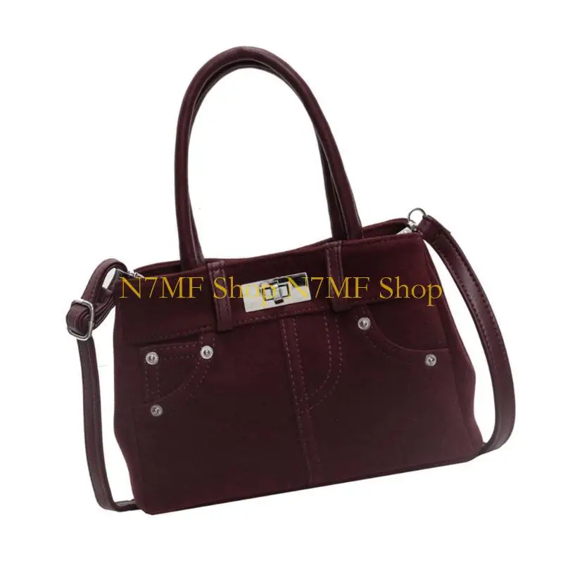 N7MF عملية PU Crossbody حقيبة الكتف واسعة حقيبة يد للاستخدام اليومي