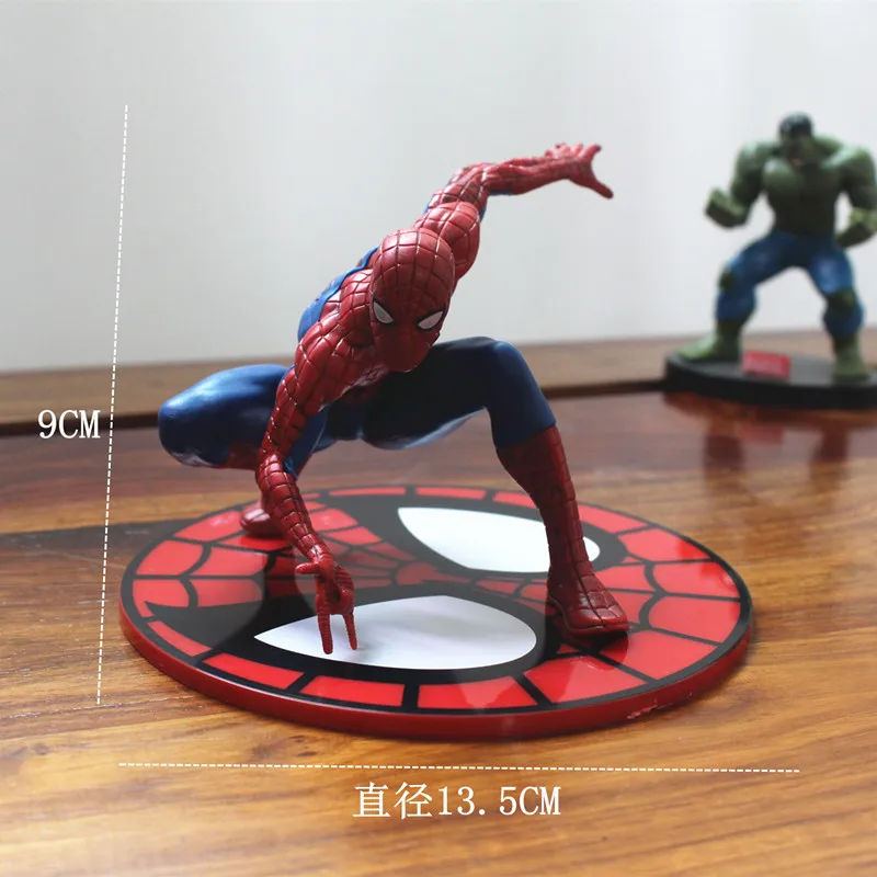 Marvel The Avengers Spider-Man Handmade figurines Decorative model With base office desktop cake Automotive decorative ornaments