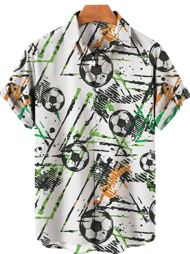 

Свободный ort Sve Мужской Irt с воротником на пуговицах с 3D принтом Casual Faion Youthful Sle Regular Fit Summer irt