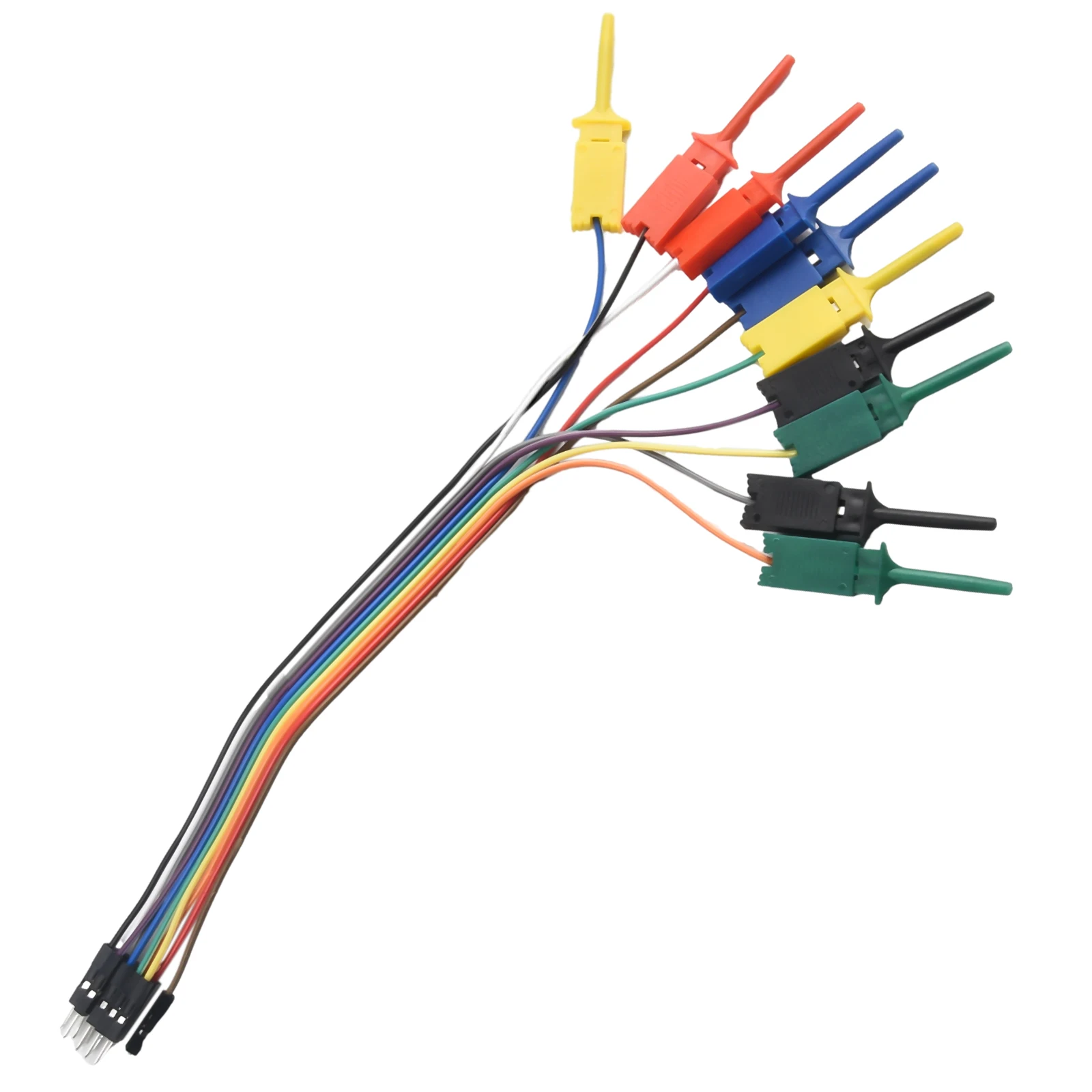 20cm 10 Pins Logic Analyzer Cable Test Lead Hook Cable Clamp 5Color Probe Testing Electrical Equipment High Efficiency