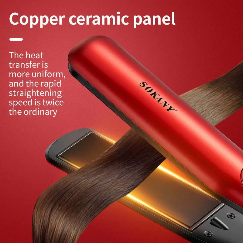 Бытовой выпрямитель двойного назначения для влажной и сухой уборки, керамическое дно, ЖК-экран, регулируемая температура, расческа для выпрямления волос