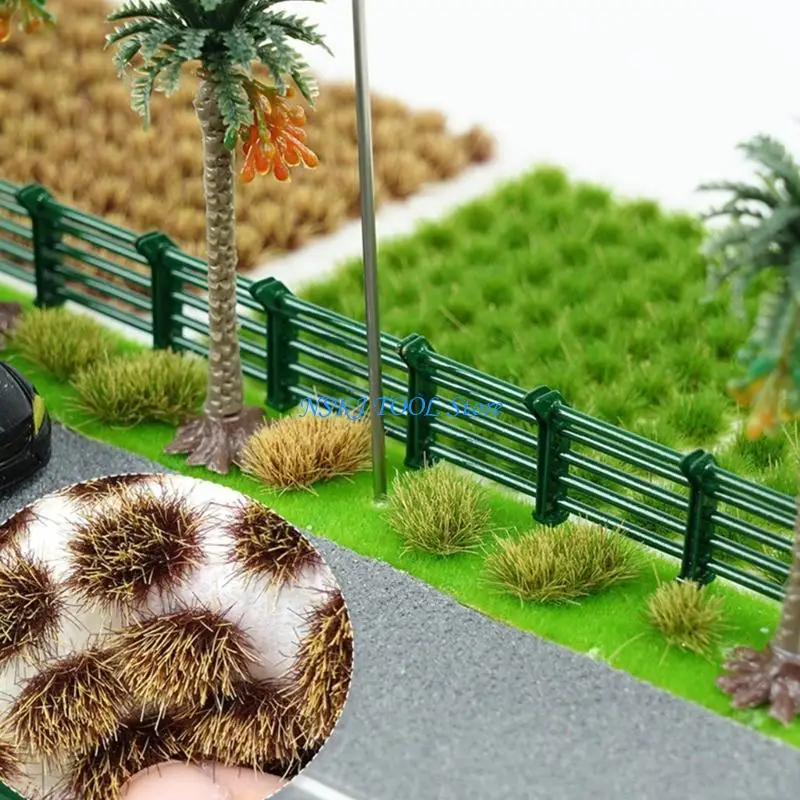 L8RC Plastic Artificial Grass Tufts Set for Realistic Model Dioramas Scenery Train Layouts and Educational DIY Craft Projects