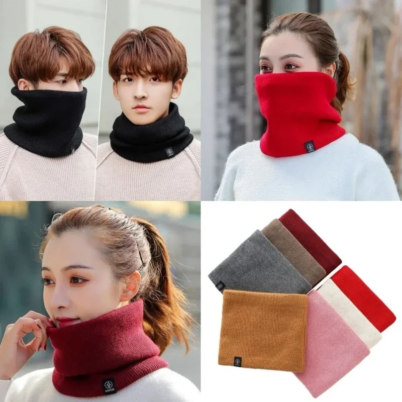 Fashion Soft Knitted Neck Warmer Sports Scarf Women Men Face Cover Winter Skating Running Hiking Scarves Thick Cold-proof Collar