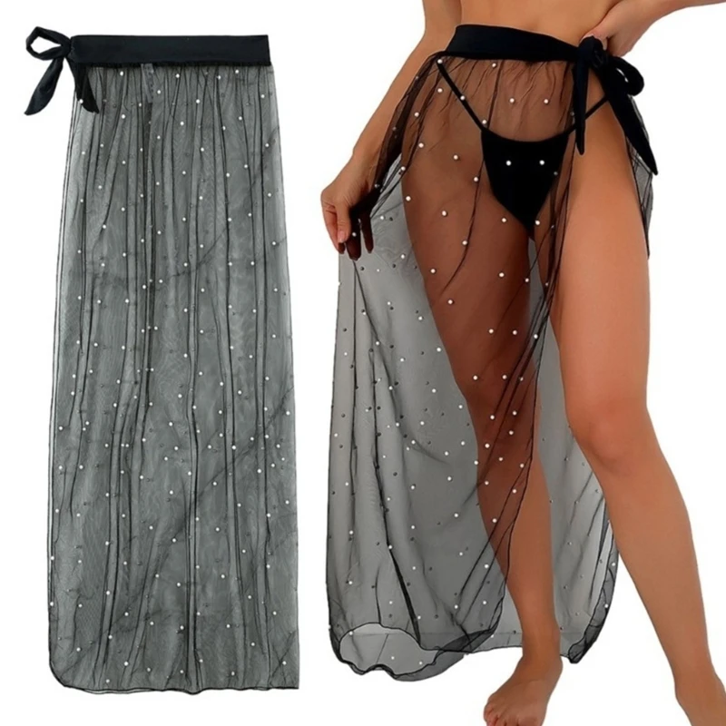 

E8bf Beads Sheer Beach Plase Dreshable Suppeard Coverp регулируемая талия