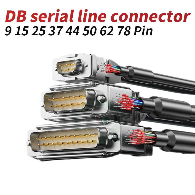 DB9 DB15 Terminal Wire 25/37/44/50/62/78 Pin Serial Connector Cable Double-layer Shielded Signal Line for PDA/Aviation/Computer