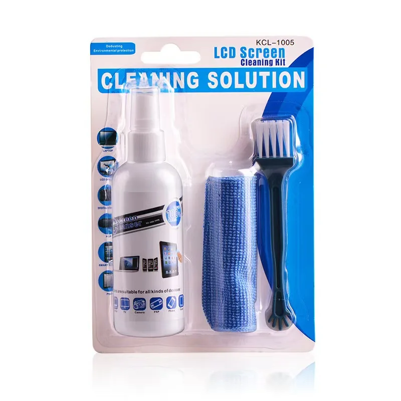 KCL-1005 Cleaning Kit Computer Periphery LCD Screen Universal LCD Screen Cleaning Three Piece Cleaning Kit