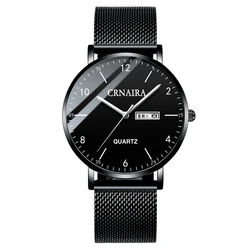 Montre à quartz avec grand cadran pour homme, mouvement, eau 30m, calendrier, jour, HD, Shoous Business, décontracté, mode, 41mm