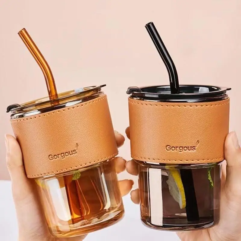 

Trendy Glass Cup Bamboo Section Cup with St Opening Gift Water Cup Women Summer Souvenir Heat Insulation round ape Pure ...