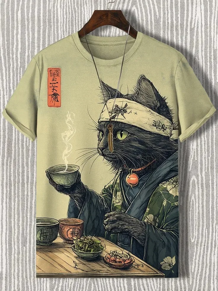 

Men's Funny Animal Printed T Shirt Short Sleeved Tees Tops 3D Print O-Neck Shirts Party Summer Casual Men's Clothing Apparel