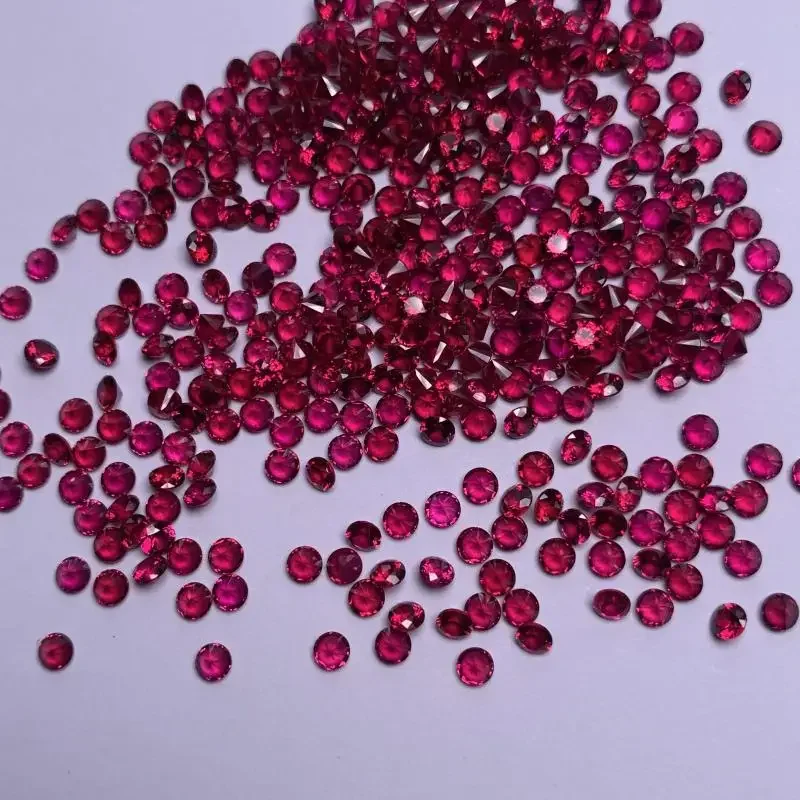 Pirmiana Small Sizes 0.8-3.0MM Round Shape Ruby 8# Color Synthetic Corundum Loose Gemstone