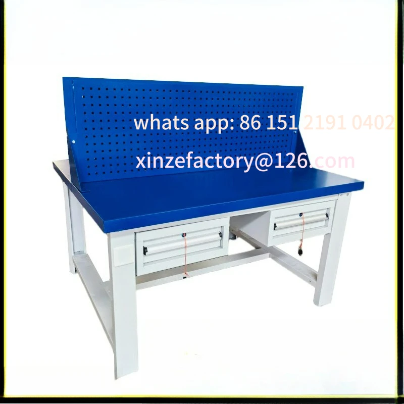 Customizable four-station fitter training table Heavy-duty fitter workbench Technical school fitter skills training table Double