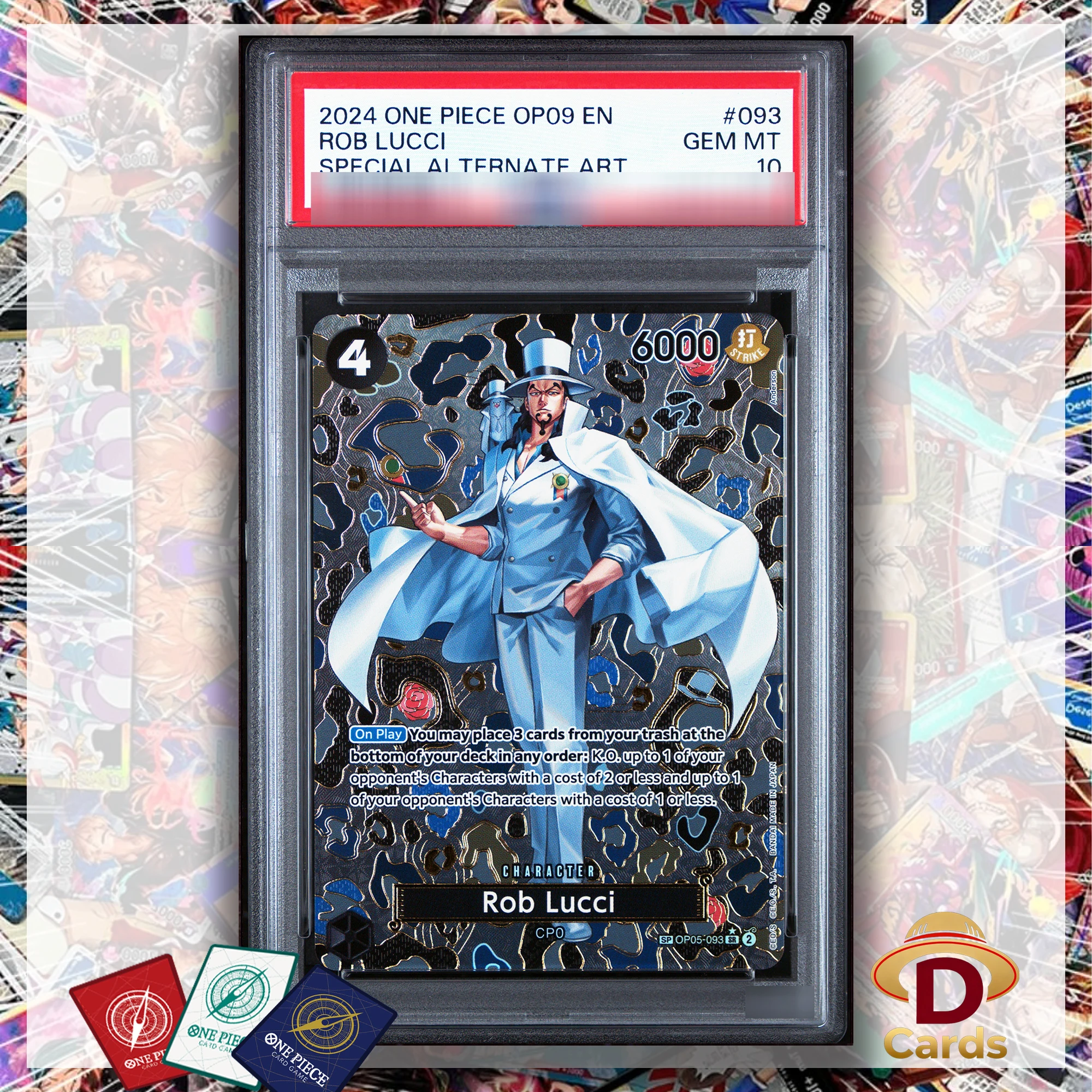 

Lucci Rob No.OP05-093 One Piece Card Character Special Art Series Rarity SR P/S/A10 GEM MT 10 Card Game Anime Proxy Foil Cards