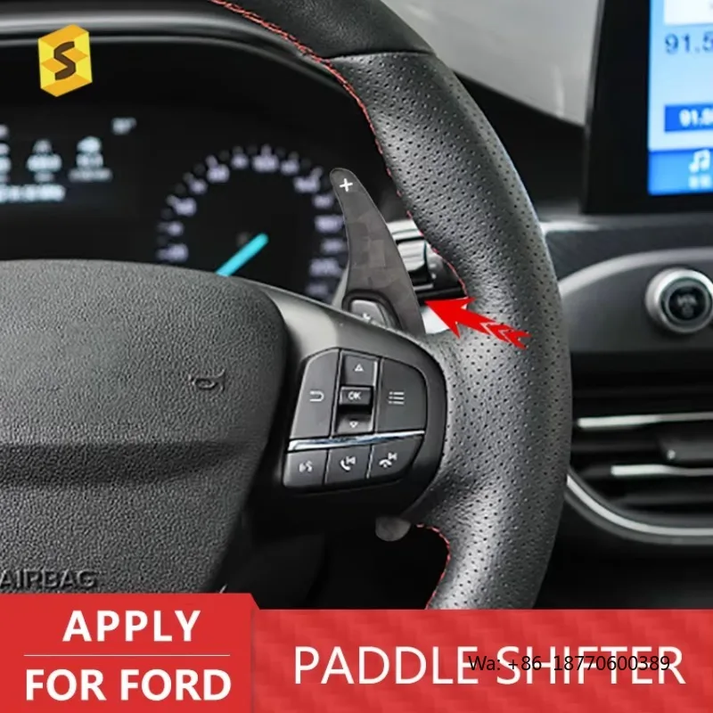 For Ford Focus 2015+ Kuga Escape Steering Wheel Extension Matte Forged Paddle Shifter Carbon Fiber