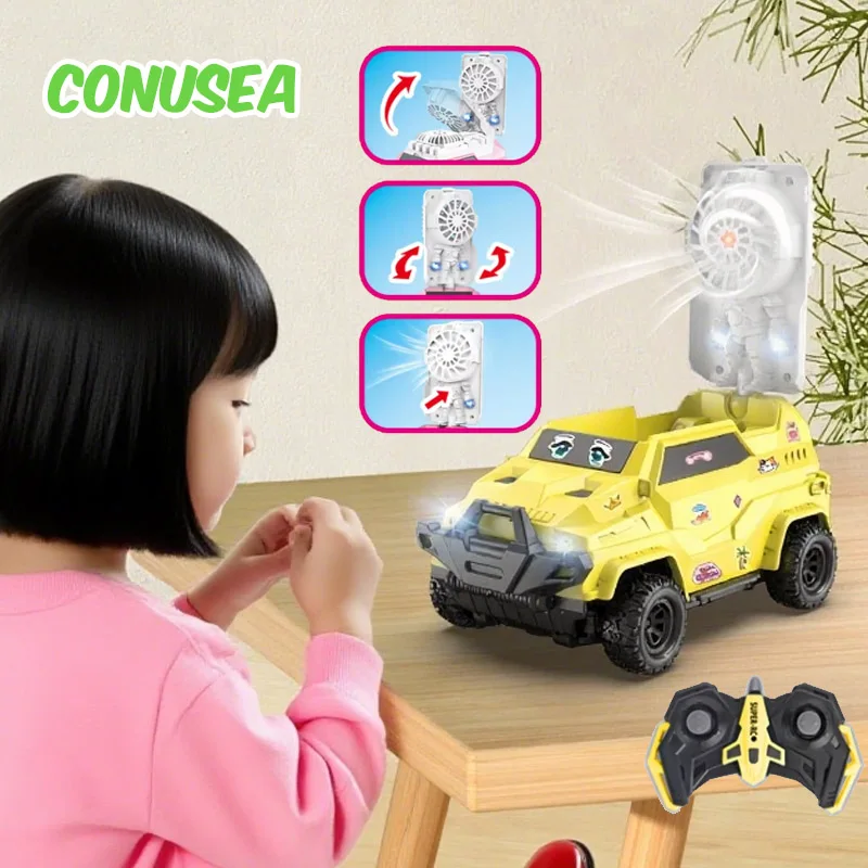 

RC Fan Car DIY Remote Control Racing Truck with Lights Stickers 2.4G Radio Control Cars Racing Drift Vehicles Electric Toys Boys