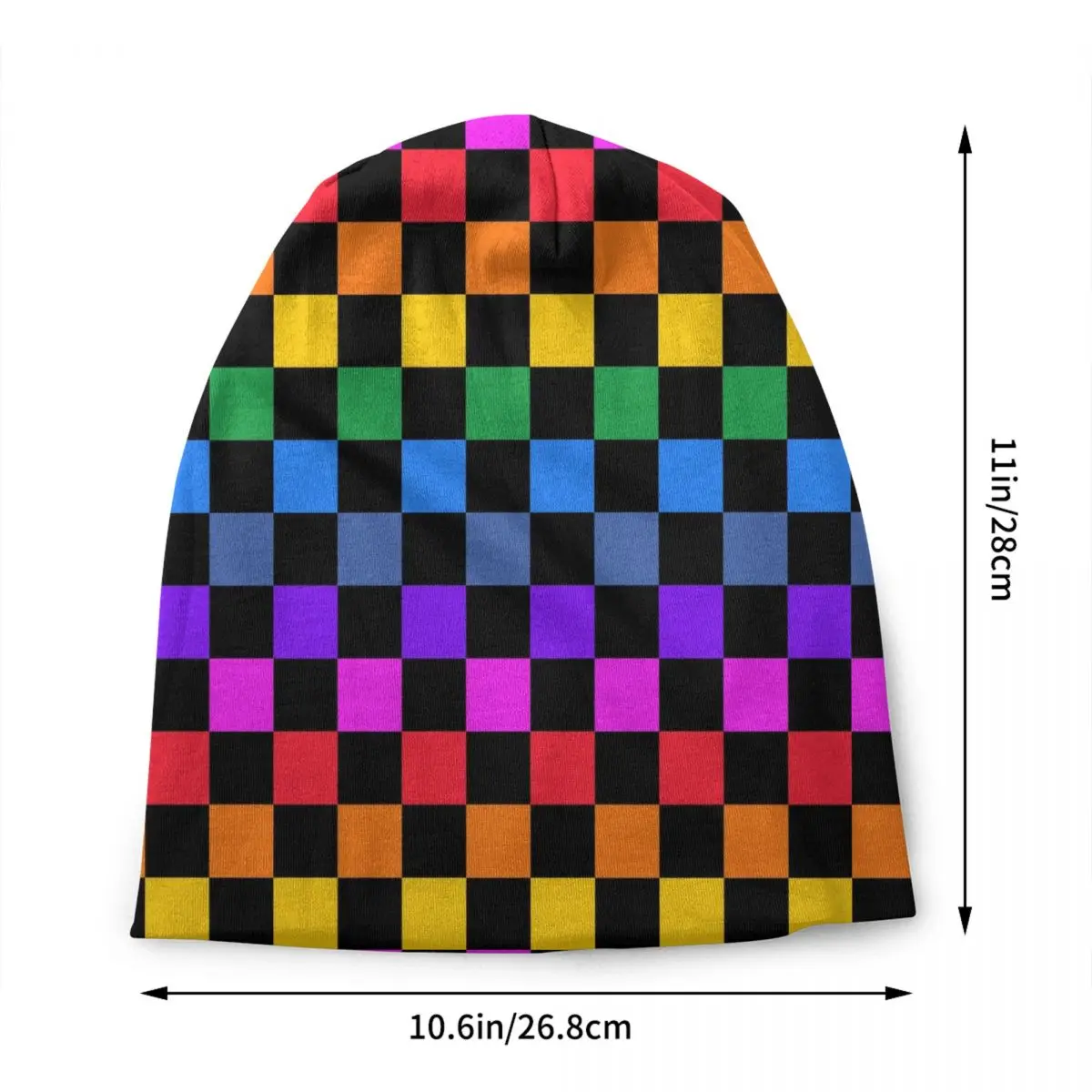 Rainbow Checkers Checkerboard Bonnet Hats Hip Hop Knitting Hat For Men Women Autumn Winter Warm Skullies Beanies Caps