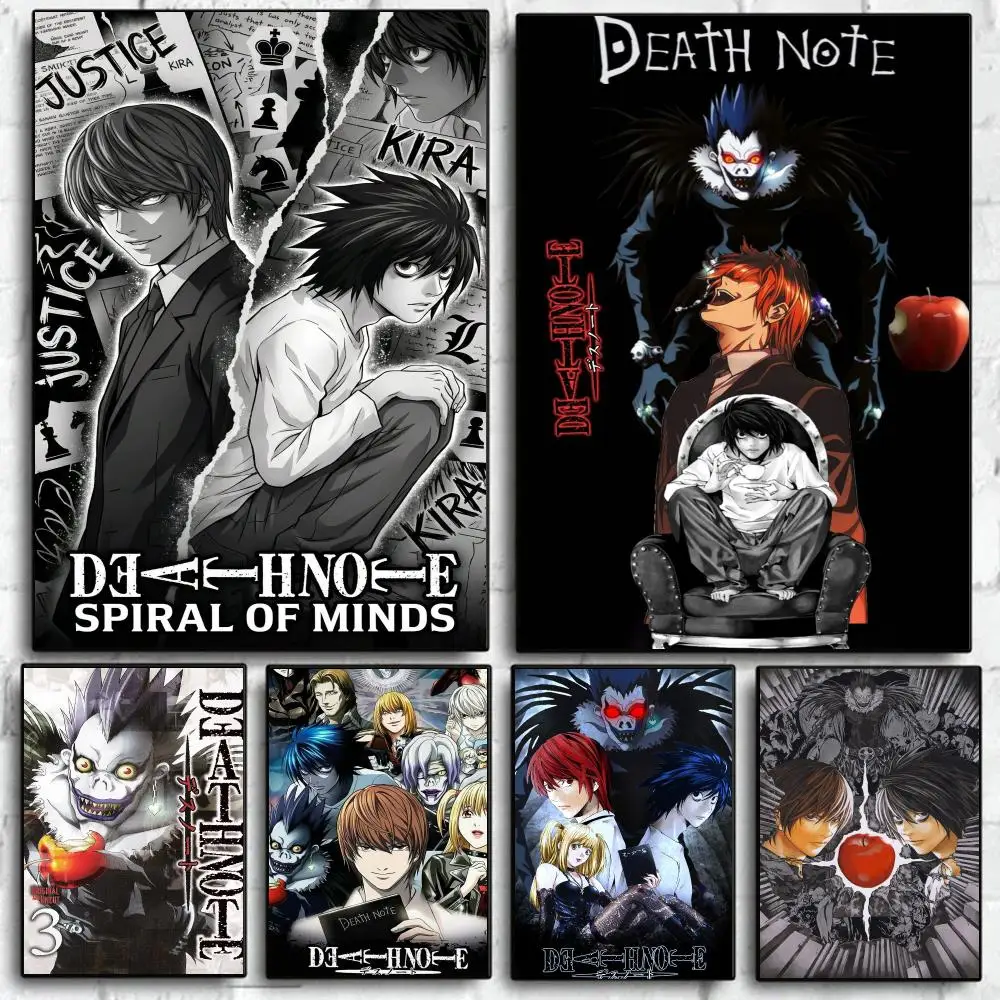 Classic Anime D-Death Note DN L Poster Self Adhesive Wall Art Decor for Bedroom Living Room Office Home Decor Gift