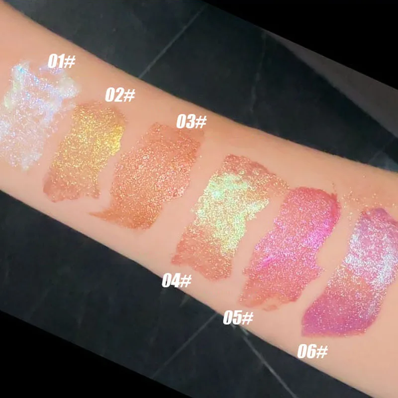 ظلال عيون سائل حرباء من لؤلئ ، وميض ماسي ، وترتر متلألئ ، ظلال عيون ، محدد لدودة الحرير ، سريع الجفاف