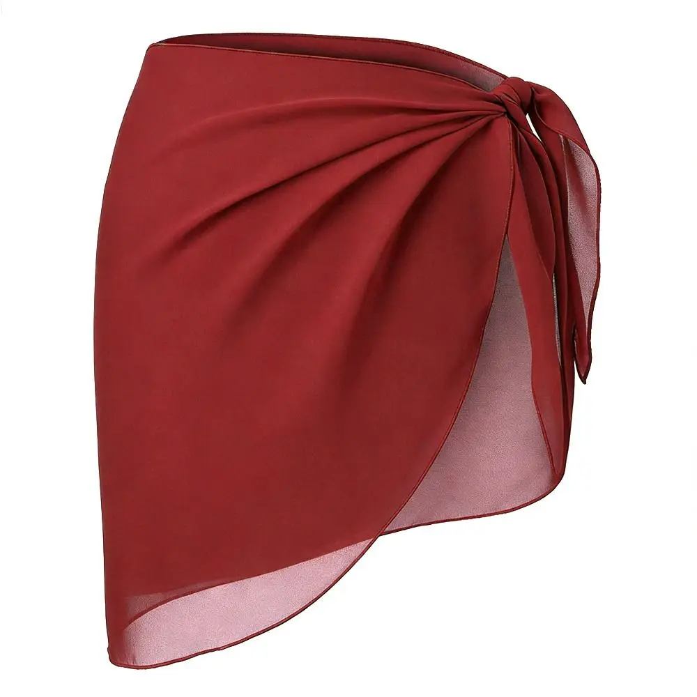 Chiffon Material Beach Dress Short Length UPF Protection Sarongs Sheer Fabric Wearable Design Beach Wrap Summer Season