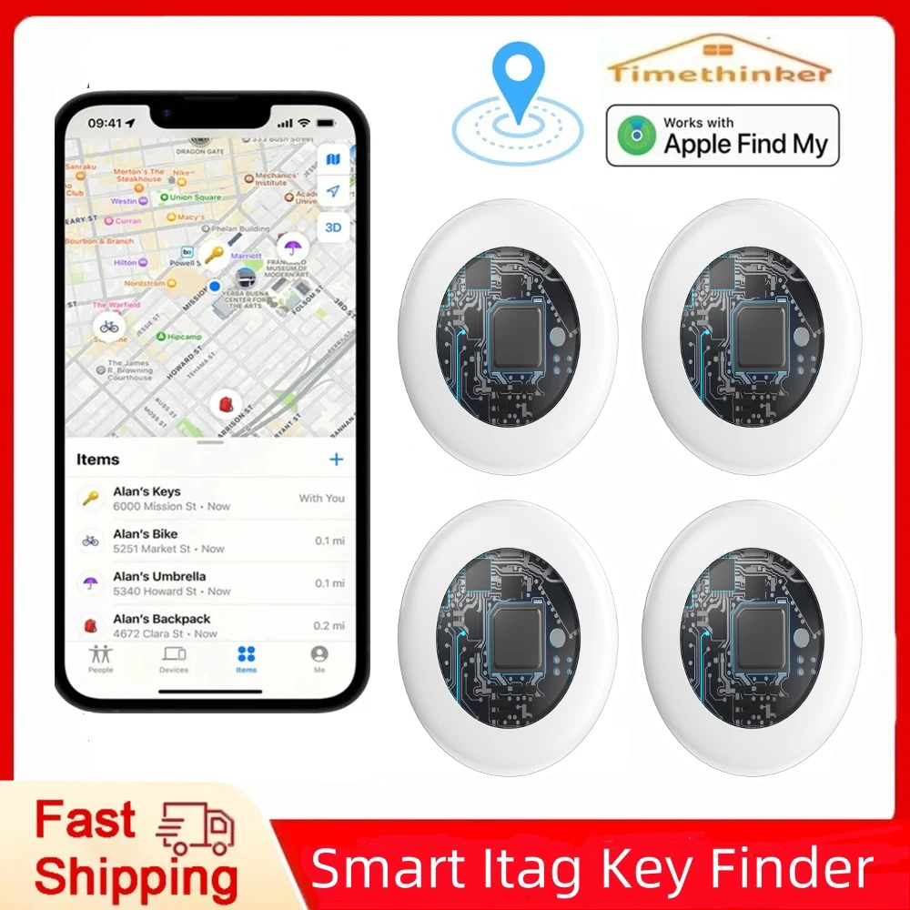 Timethinker – traceur GPS intelligent Bluetooth, Airtag, fonctionne avec Apple Find My APP ITag, localisateur Anti-perte, détecteur d'animaux de compagnie, étiquettes d'air pour IOS