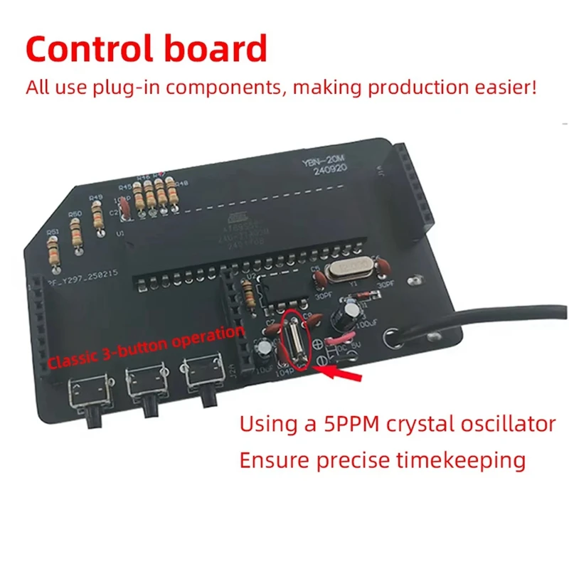 B62B Binary Electronic Clock DIY Kit 4-Digit LED Clock Soldering Practice Desktop Alarm Clock USB Powered 5V