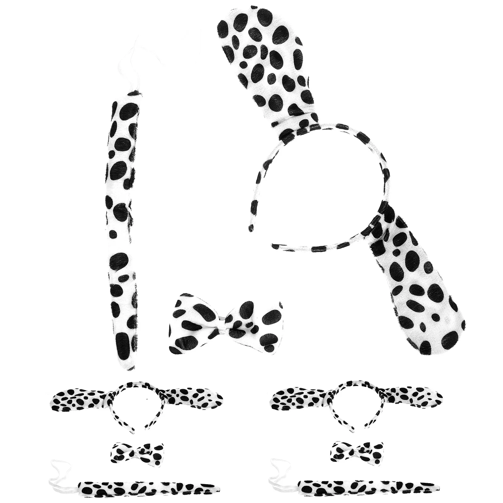 Ensemble de 3 costumes pour fête d'halloween, accessoires de Cosplay, oreilles de chien, bandeau, queue de nœud papillon pour enfants et adultes, animaux