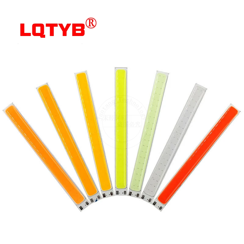 2 pces alta potência 100x10mm 12v led strip vermelho verde azul amarelo laranja rosa roxo gelo azul 10w cob fonte de luz placa de luz