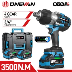 ONEVAN 3500N.M Torque Brushless Electric Impact Wrench 3/4 inch 8 Gears Cordless Wrench Power Tools For Makita 18V Battery Pin