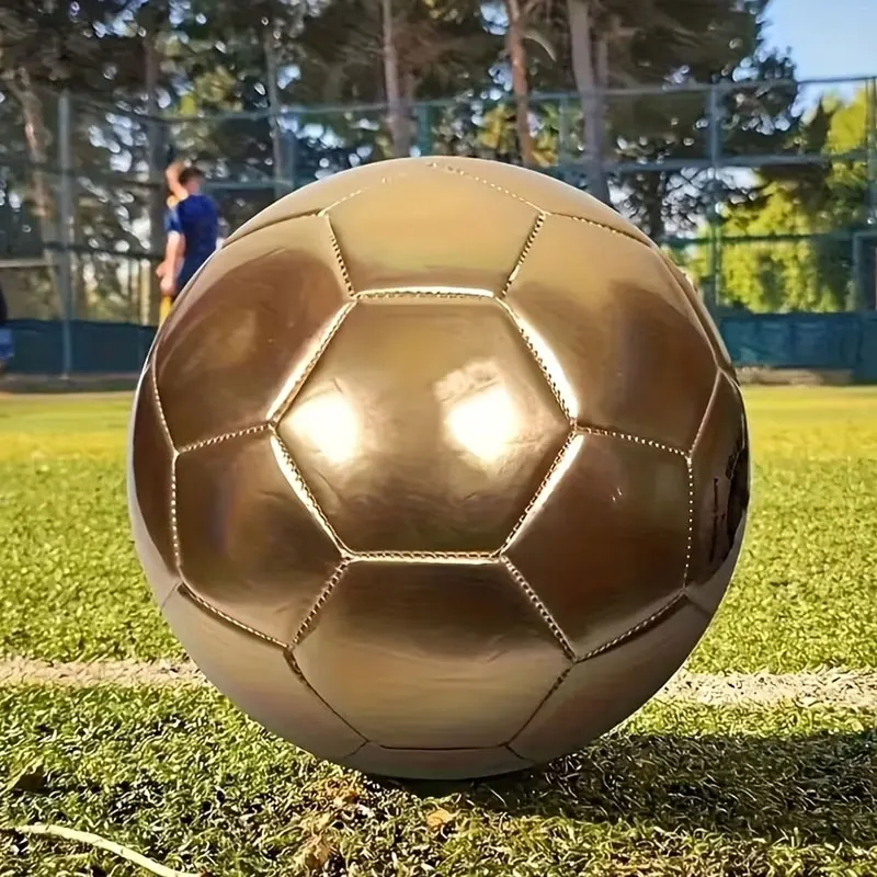Machine-Sewn Pvc Material for Indoor and Outdoor Games, Size 5, Thickened Gold-Colored Soccer Ball, Durable and Brightly Designed, Suitable for Training, Entertainment, and Football Matches, a Must-Have Gift for Friends and Loved Ones, Perfect for Christmas, Valentine's Day, Halloween, Teacher's Day, and Back-To-School Season Gifts