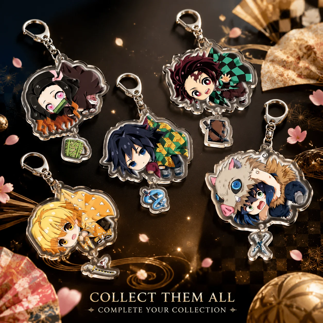 Acrylic Keychain Pendant Charm Demon Slayer Kimetsu no Yaiba Anime Character Tanjiro Nezuko Japanese Gift In Stock Ready to Ship