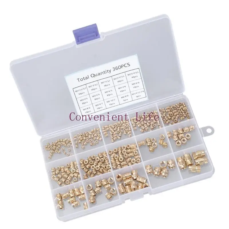 

L1EE 335/360PCS Латунная вставка гайки в течение длительного времени стабильность в пластиковых материалах