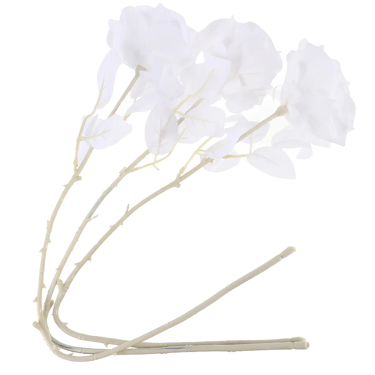

Decor Simulated Flower Branches Decoration Living Room Ornament White Silk Cloth Artificial Roses