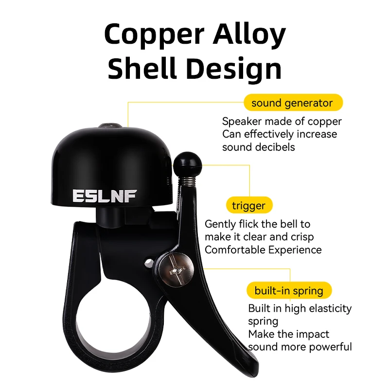 ESLNF دائم دراجة جرس الطريق الدراجة الجبلية العالمي ركوب السلامة تحذير جرس عالية ديسيبل دراجة جرس دراجة الملحقات