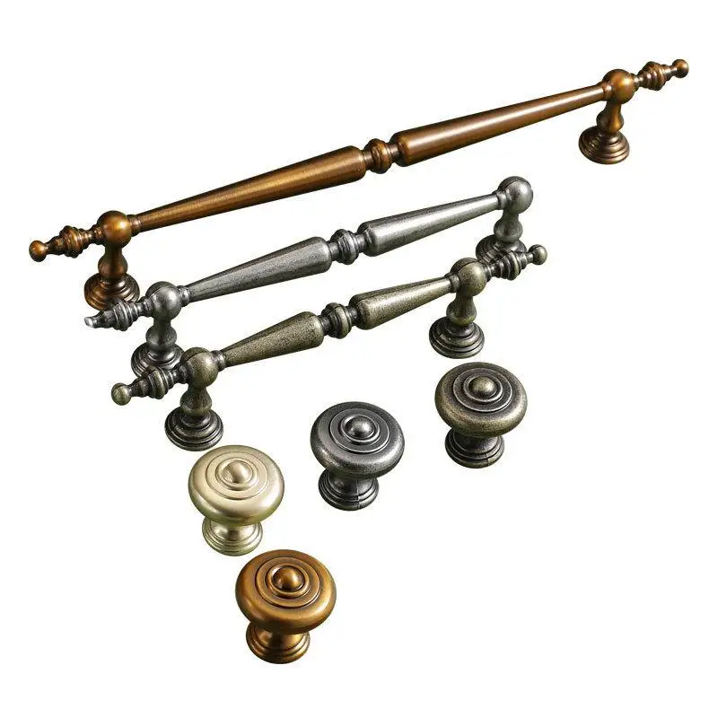 1PCS Antique Bronze Brass Pull Handles Vintage Cabinet Door Drawer Wardrobe Handles Knobs