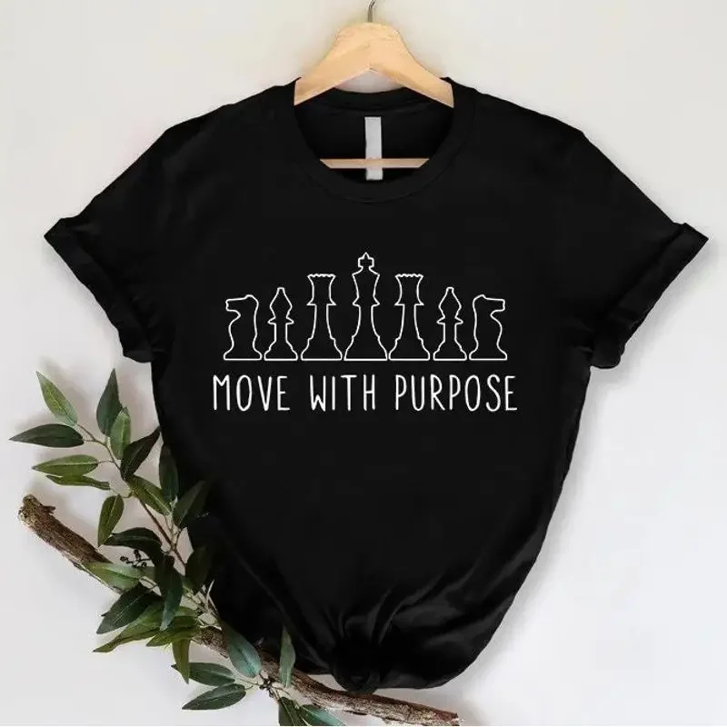 Chess T Shirt Move With Purpose Board Game L