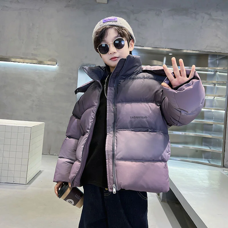 Boys Down and cotton Jacket Windbreak OuteBoys Down and crwear 2024 Winter Autumn Warm Cotton Christmas Gift Children's Clothing