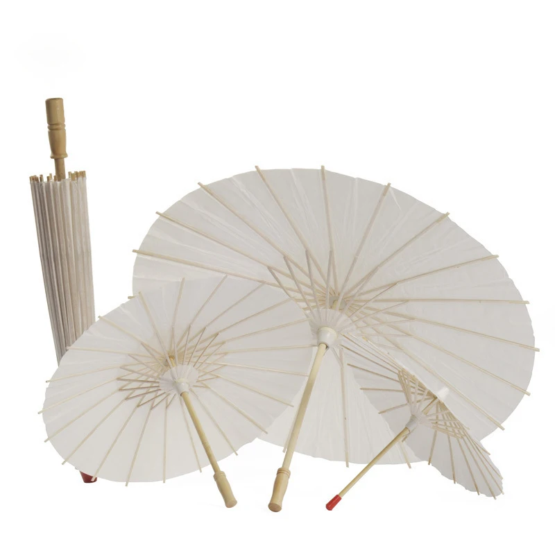 10/20/30PCS Paper Parasol 60/84cm Chinese Paper Umbrellas White DIY Umbrella Photography Props for Baby Shower Party Wedding