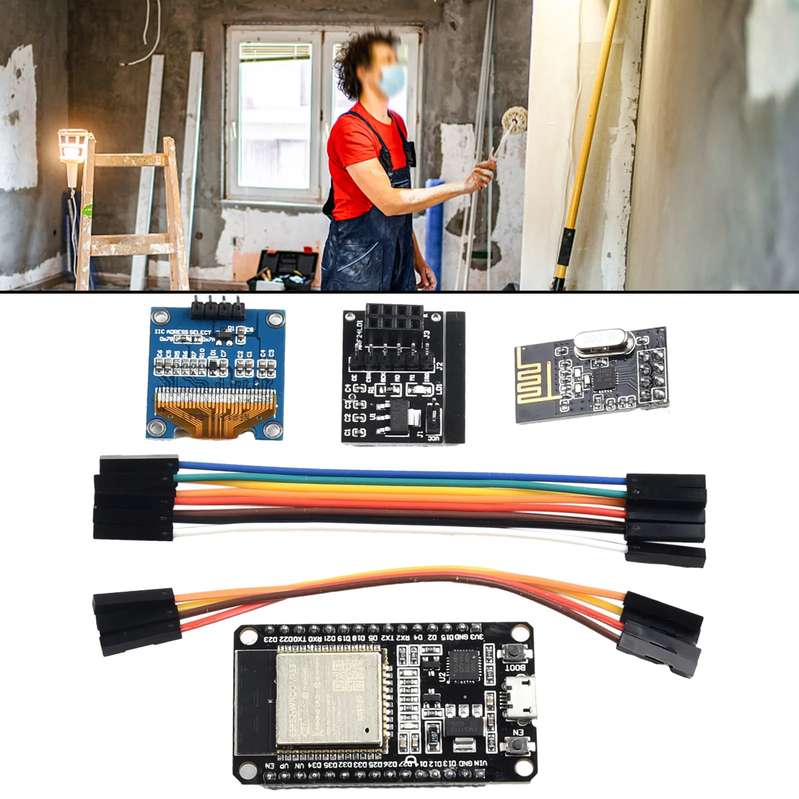 User friendly OpenDTU ESP32+NRF24L01+Cable+Display Module Stay Connected Wide Compatibility Real time Monitoring