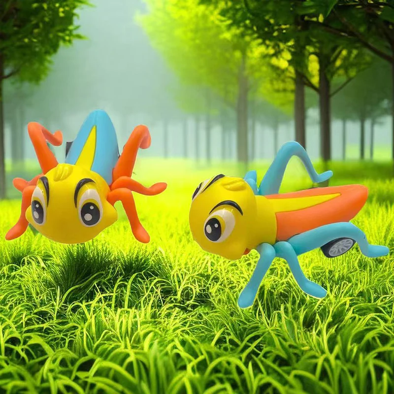 Cartoon Insect Pull Back Toys Creative Simulation Grasshopper Pullback Car Toy Plastic Mini Children's Inertia Funny Toys